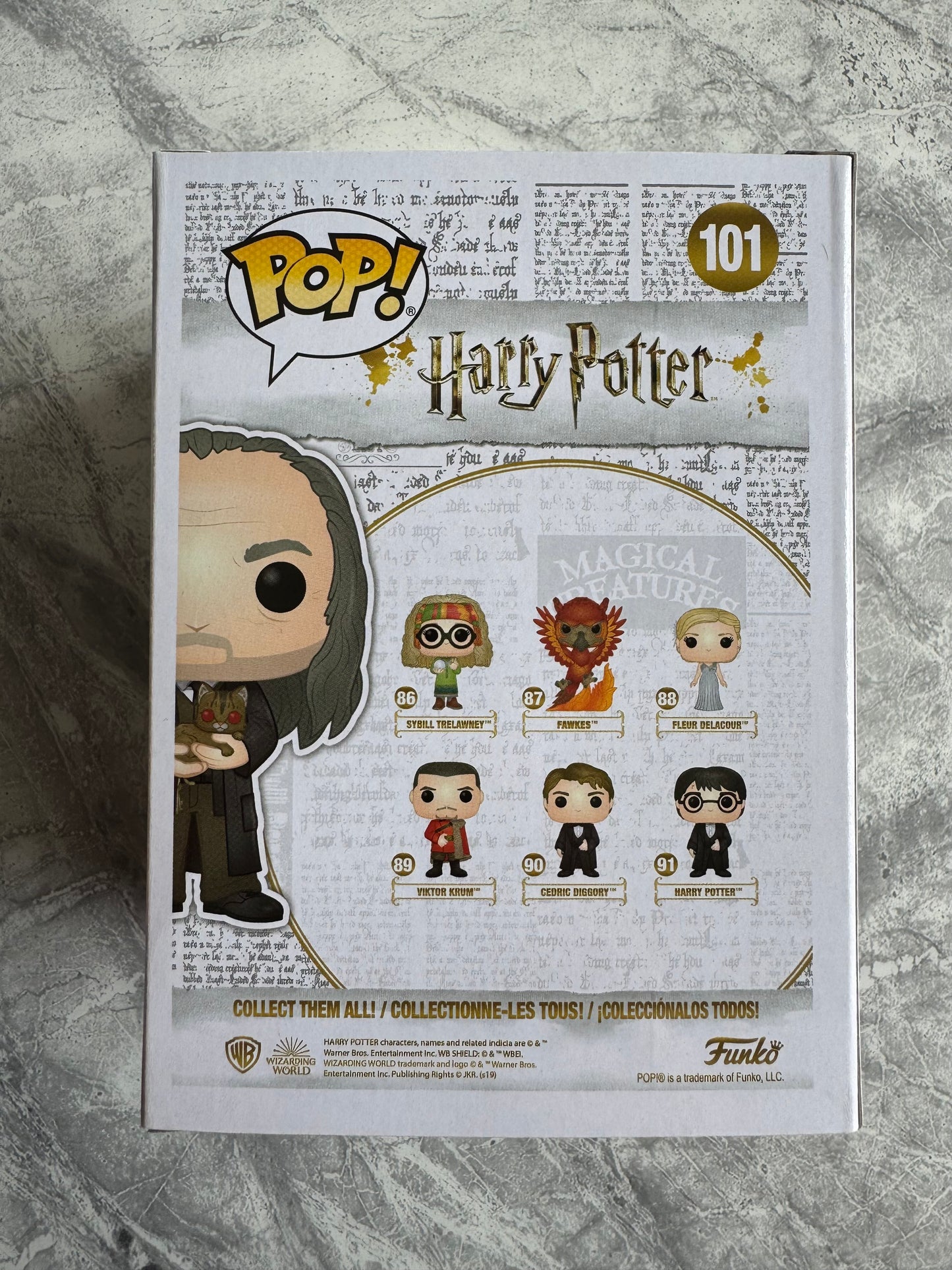 David Bradley Signed Harry Potter Filch & Mrs Norris Funko Pop - SWAU Authenticated
