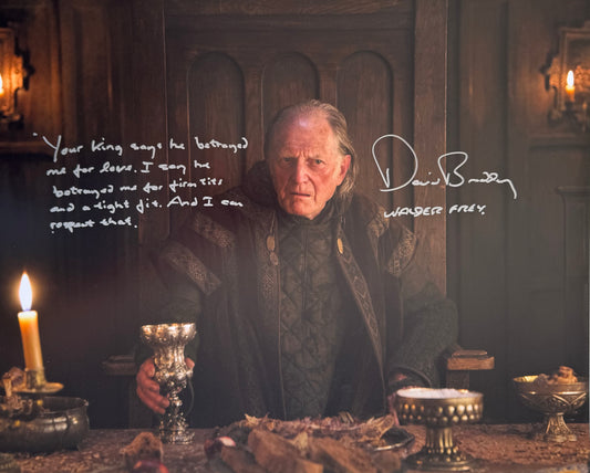David Bradley Signed Game Of Thrones 16x20” Photo With Long Quote & Photo Proof!