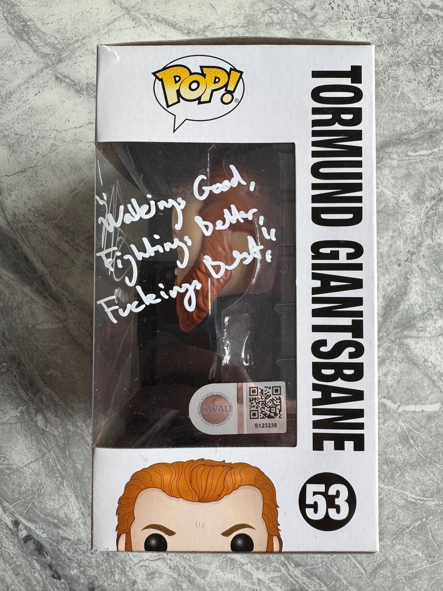 Kristofer Hivju Signed Game Of Thrones Tormund Funko Pop With Quote! - SWAU Authenticated