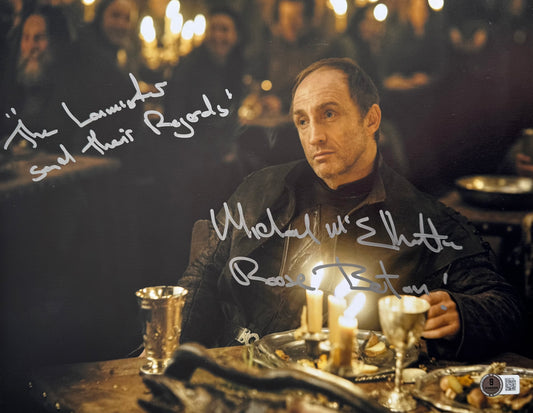 Michael McElhatton Signed Game Of Thrones 11x14” Photo With Quote - Beckett Authenticated