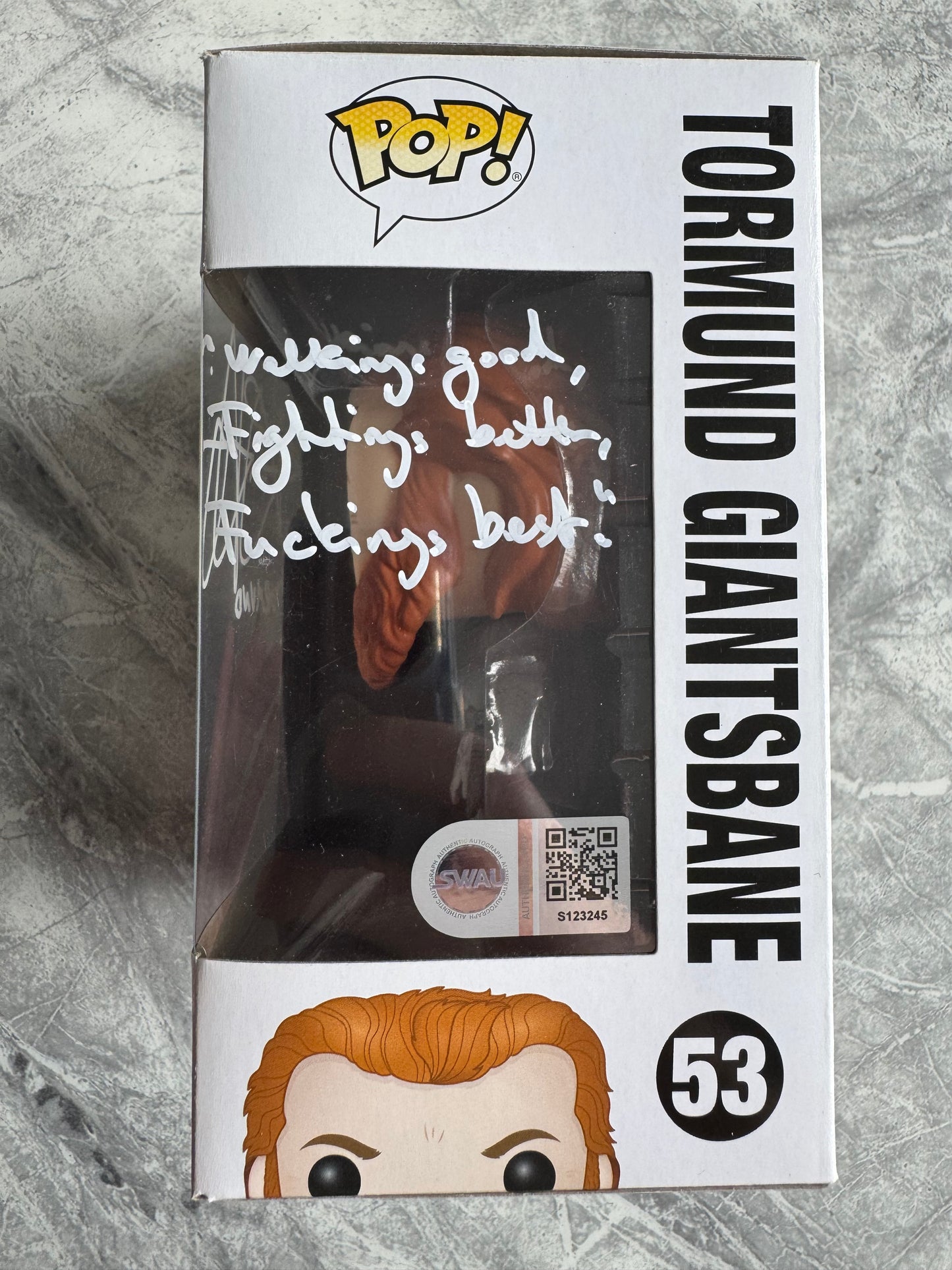 Kristofer Hivju Signed Game Of Thrones Tormund Funko Pop With Quote! - SWAU Authenticated