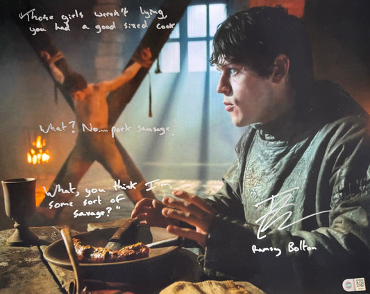 Iwan Rheon Signed Game Of Thrones 16x20” Photo With Long Quote! - SWAU Authenticated