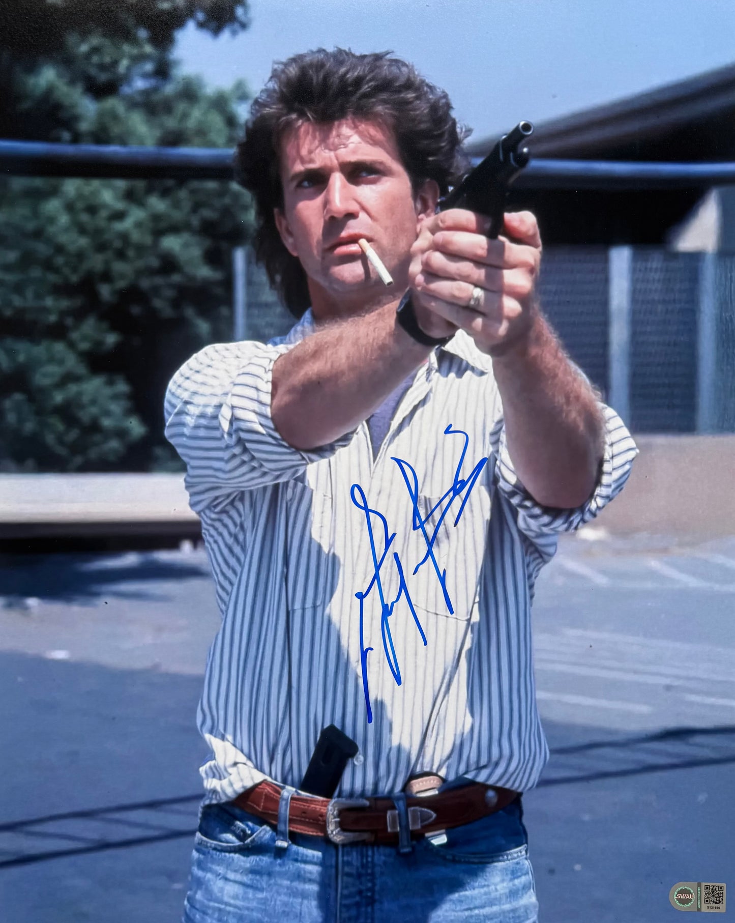 Mel Gibson Signed Lethal Weapon 16x20” Photo - SWAU Authenticated