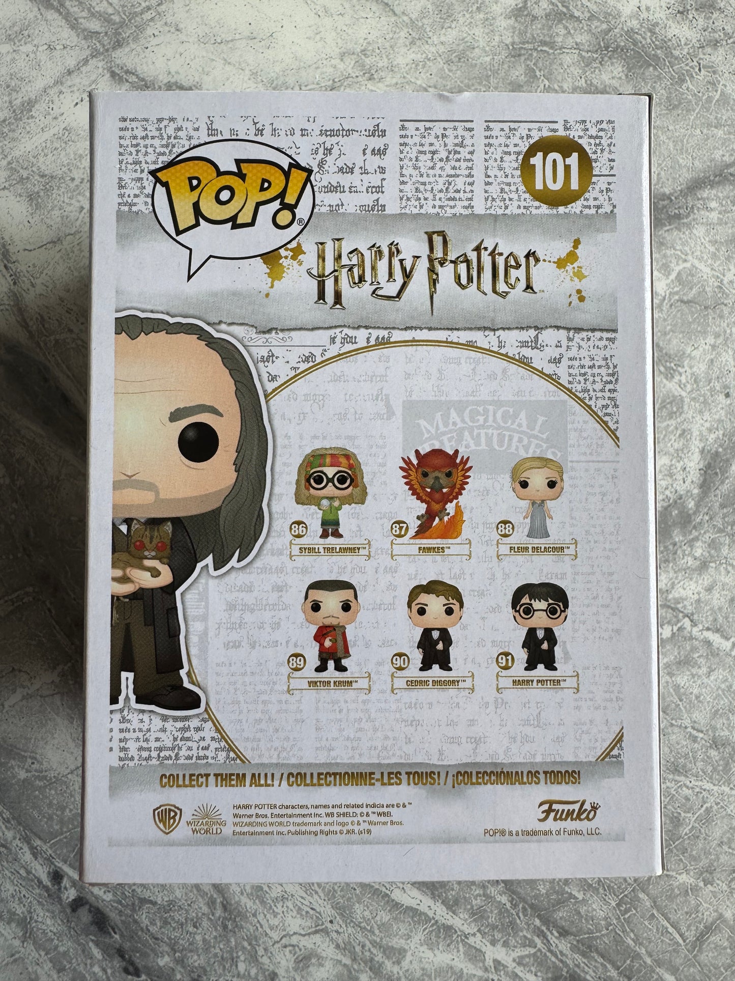 David Bradley Signed Harry Potter Filch & Mrs Norris Funko Pop - SWAU Authenticated