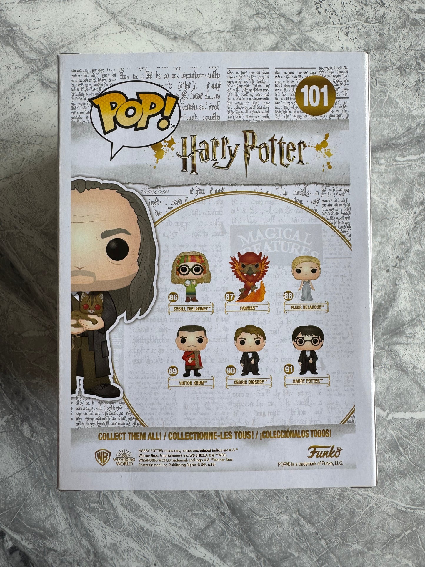 David Bradley Signed Harry Potter Filch & Mrs Norris Funko Pop - SWAU Authenticated