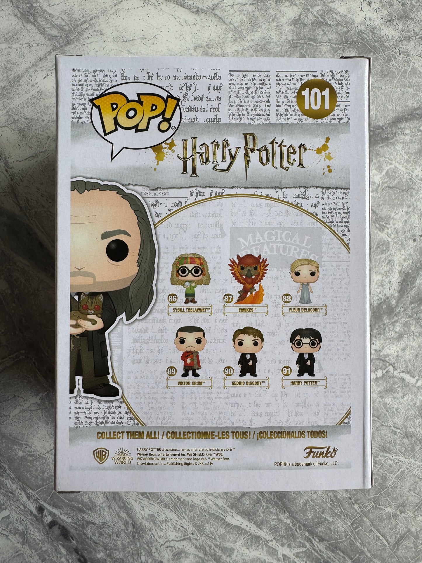 David Bradley Signed Harry Potter Filch & Mrs Norris Funko Pop - SWAU Authenticated