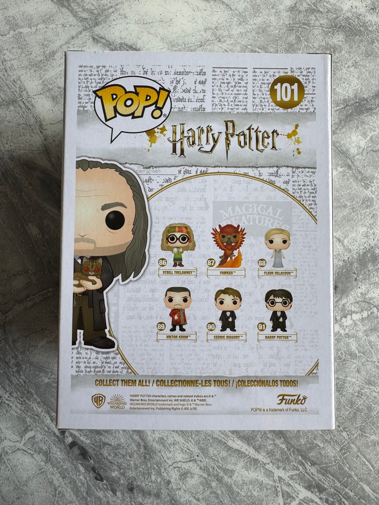 David Bradley Signed Harry Potter Filch & Mrs Norris Funko Pop - SWAU Authenticated