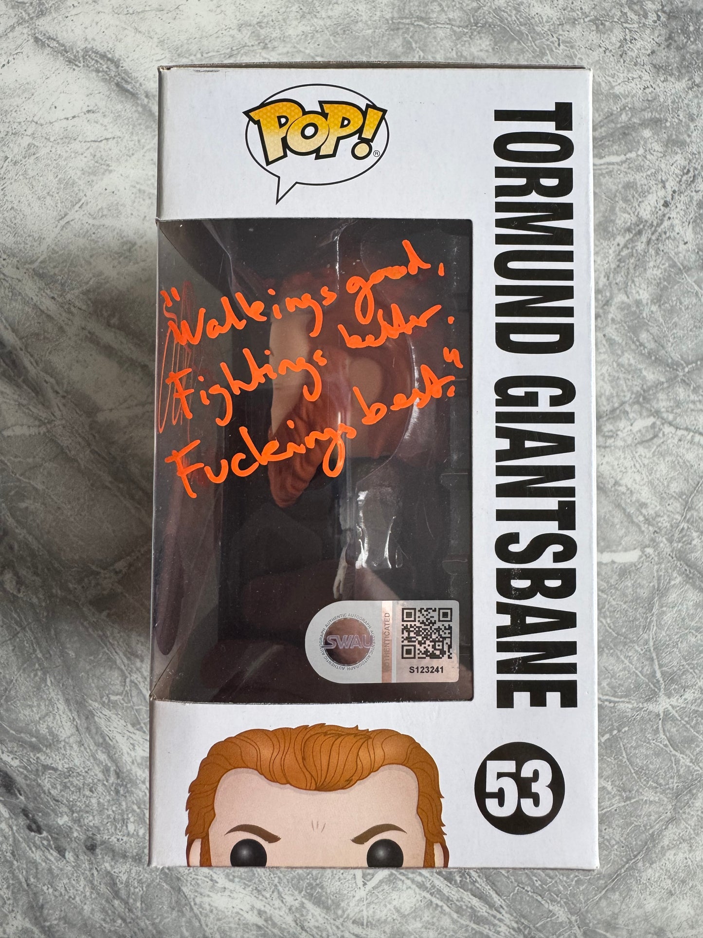 Kristofer Hivju Signed Game Of Thrones Tormund Funko Pop With Quote! - SWAU Authenticated