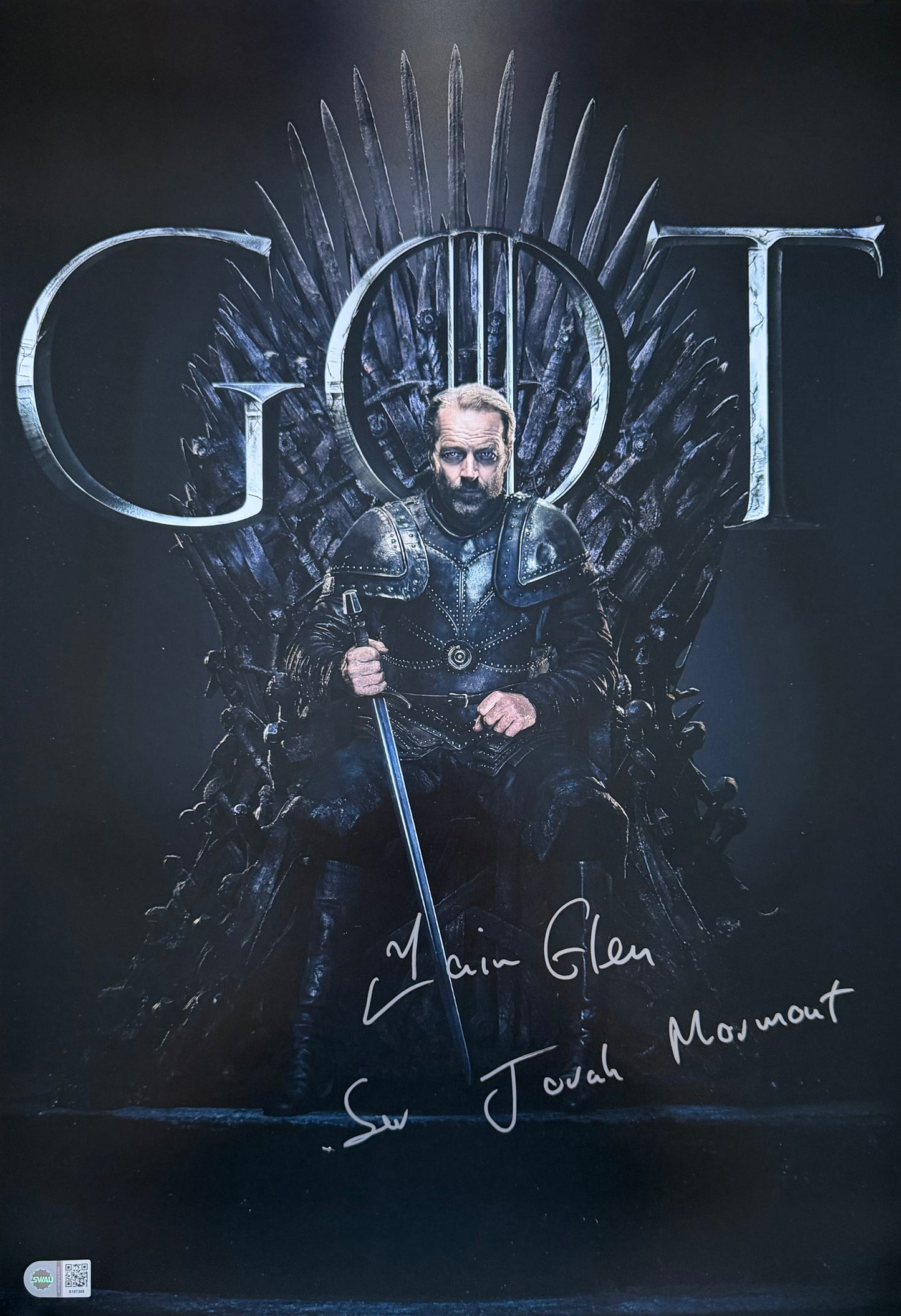 Iain Glen Signed Game Of Thrones A2 Poster - SWAU Authenticated