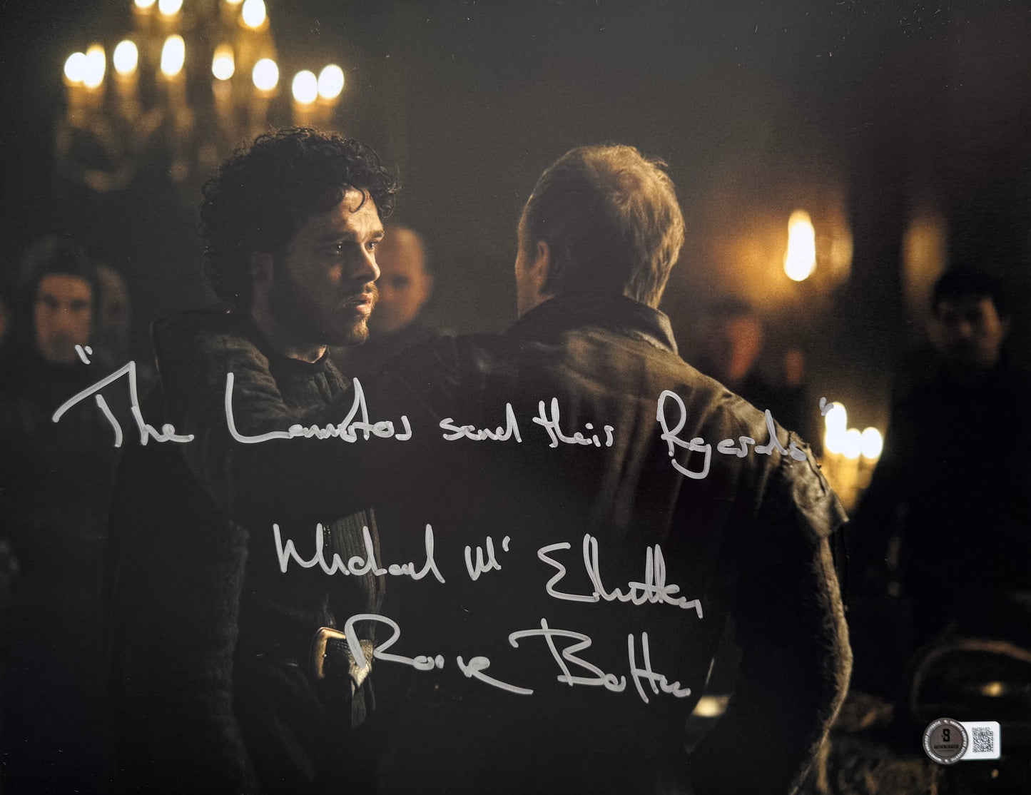 Michael McElhatton Signed Game Of Thrones 11x14” Photo With Quote - Beckett Authenticated