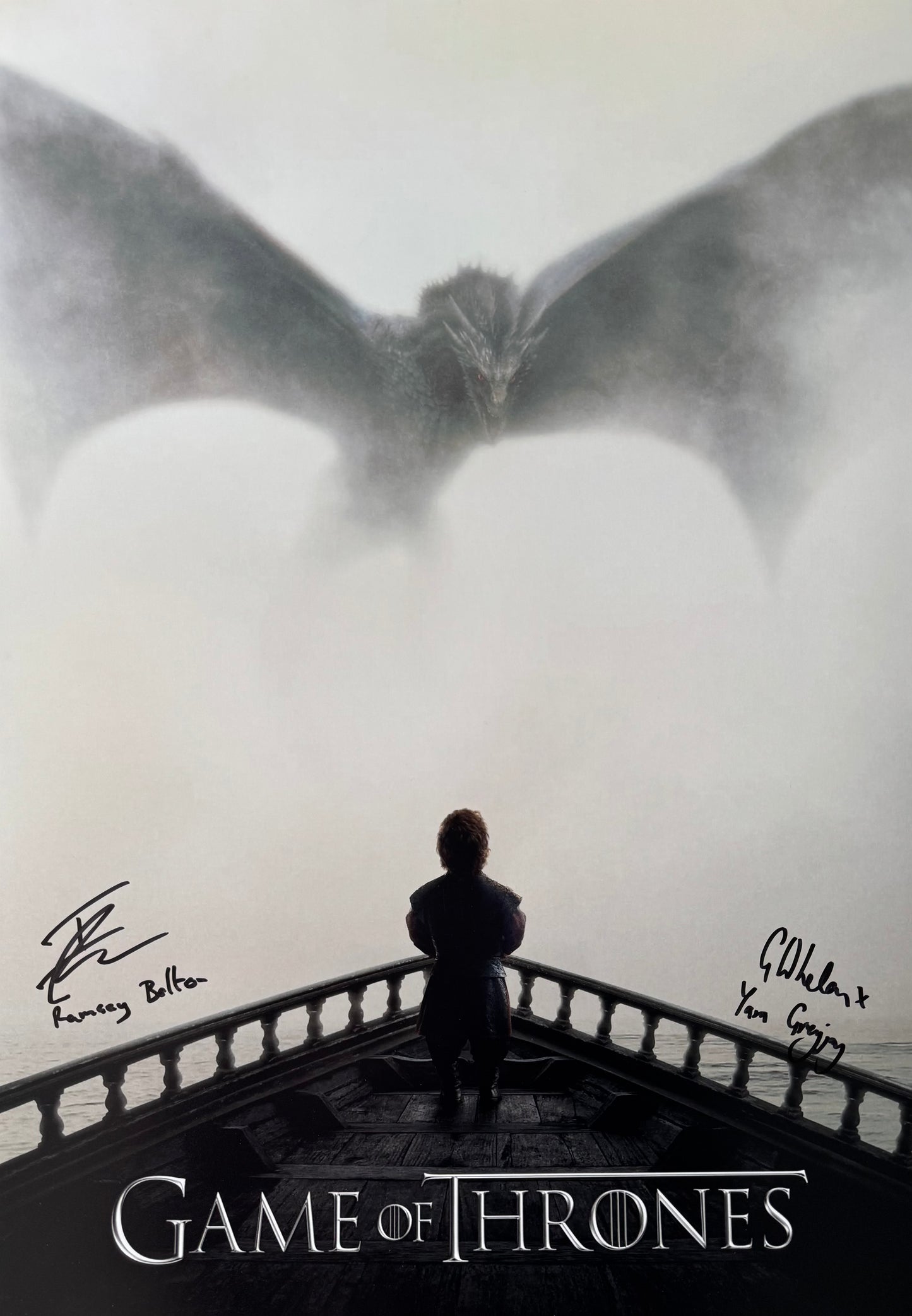 Multi Cast Signed Game Of Thrones A2 Poster Project Starter Piece