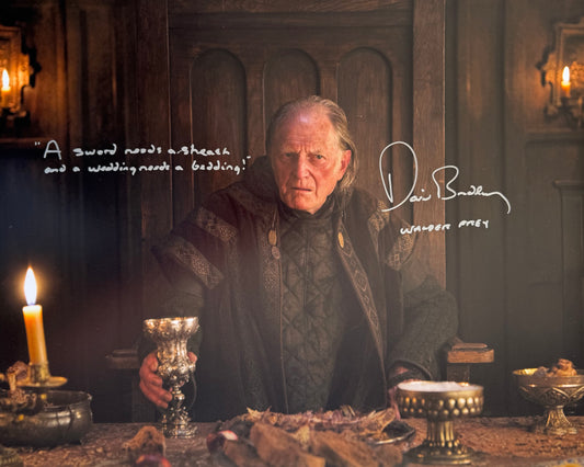 David Bradley Signed Game Of Thrones 16x20” Photo With Quote & Photo Proof!