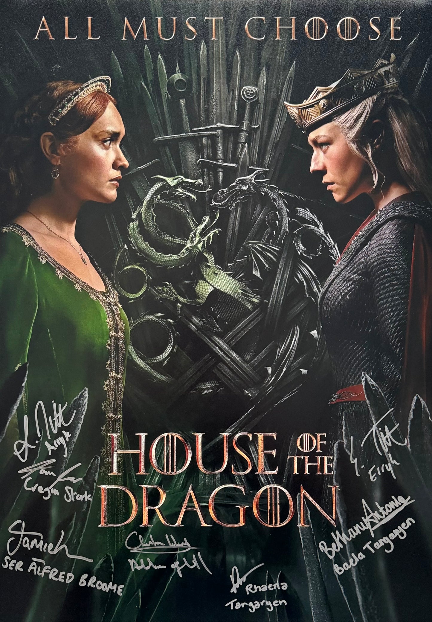 9 Cast Multi Signed House Of The Dragon A2 Project Starter Poster