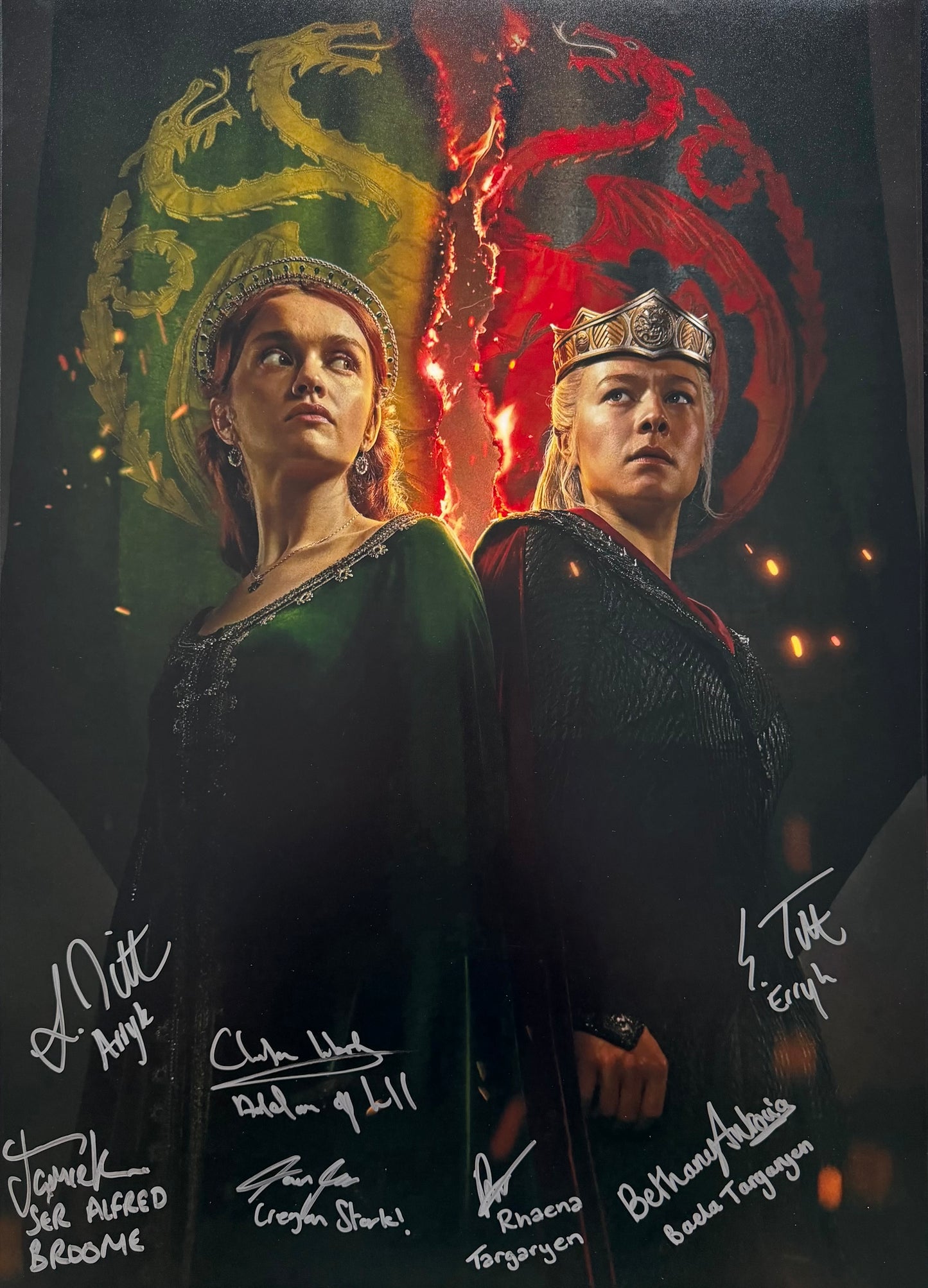 9 Cast Multi Signed House Of The Dragon Textless A2 Project Starter Poster