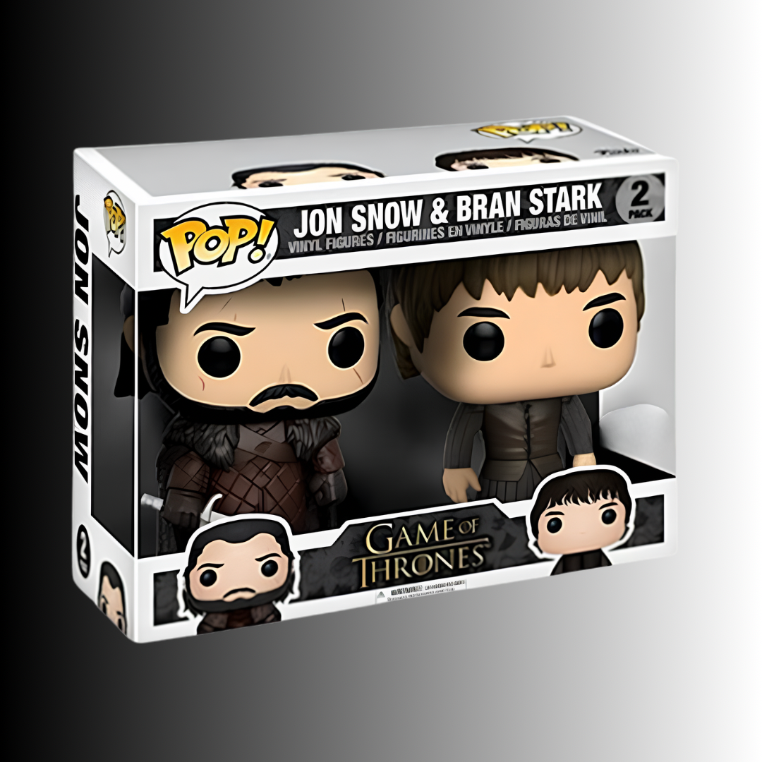 Kit Harington Signed Game Of Thrones Jon Snow & Bran Stark 2 Pack Funko Pop (Pre Order)