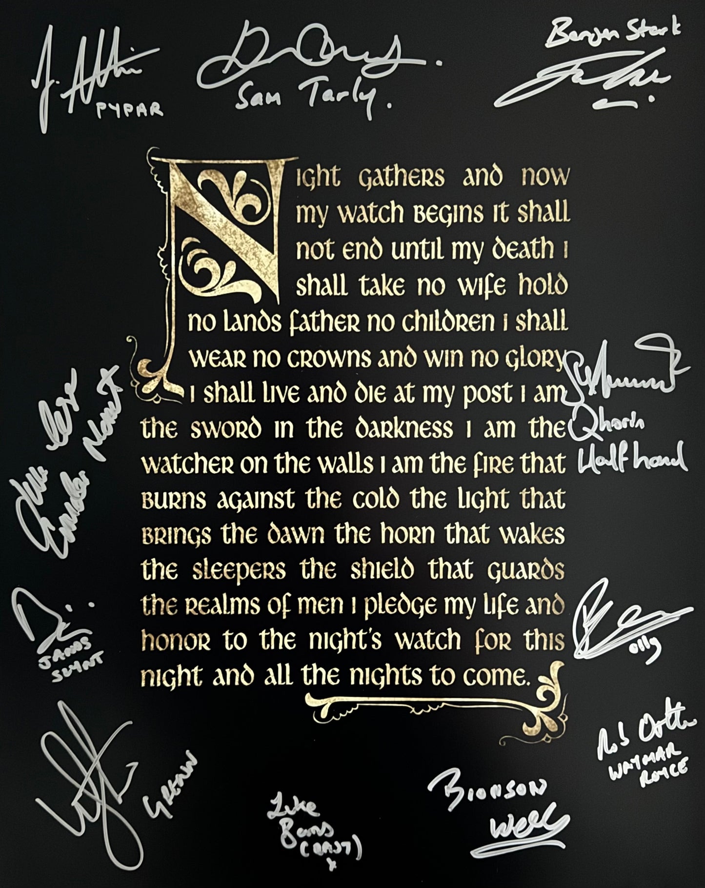 Nights Watch 11 Brothers Cast Signed Game Of Thrones 16x20” Poster
