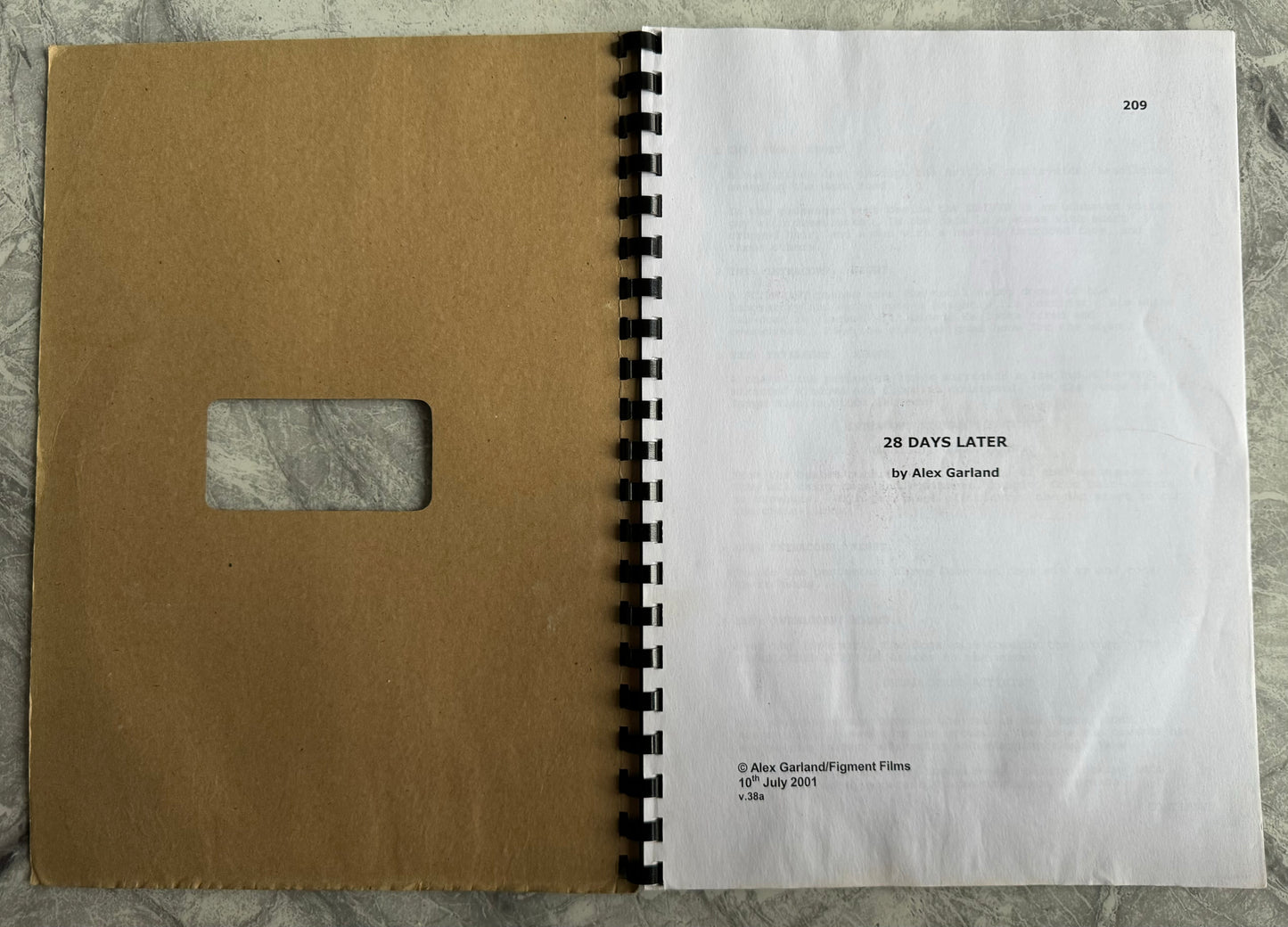 28 Days Later 2002 Original Film Script - Extremely Rare Item!