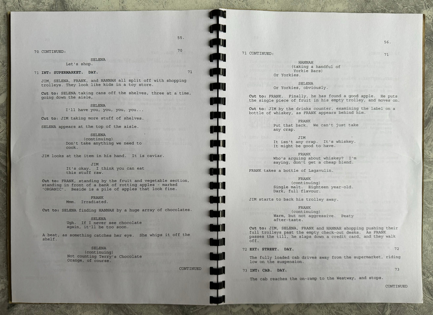 28 Days Later 2002 Original Film Script - Extremely Rare Item!