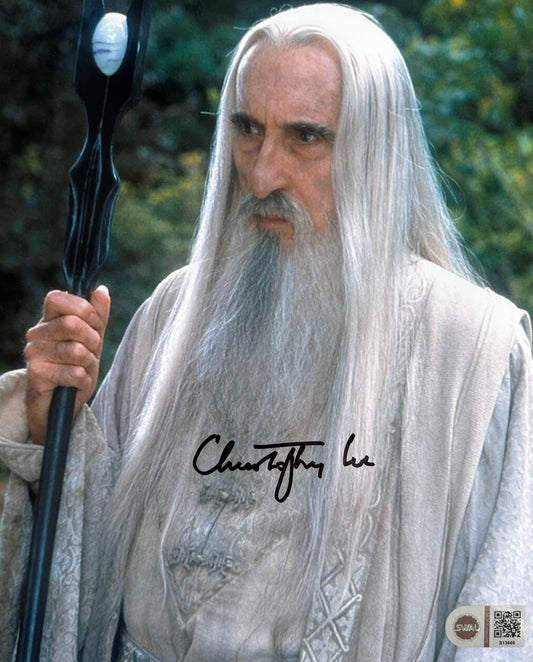 Sir Christopher Lee Signed LOTR 8x10” Photo - SWAU Authenticated