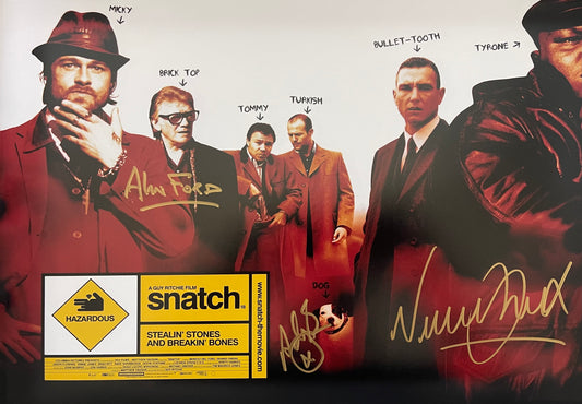 Jones, Ford & Beckwith Triple Signed Snatch Landscape A3 Poster