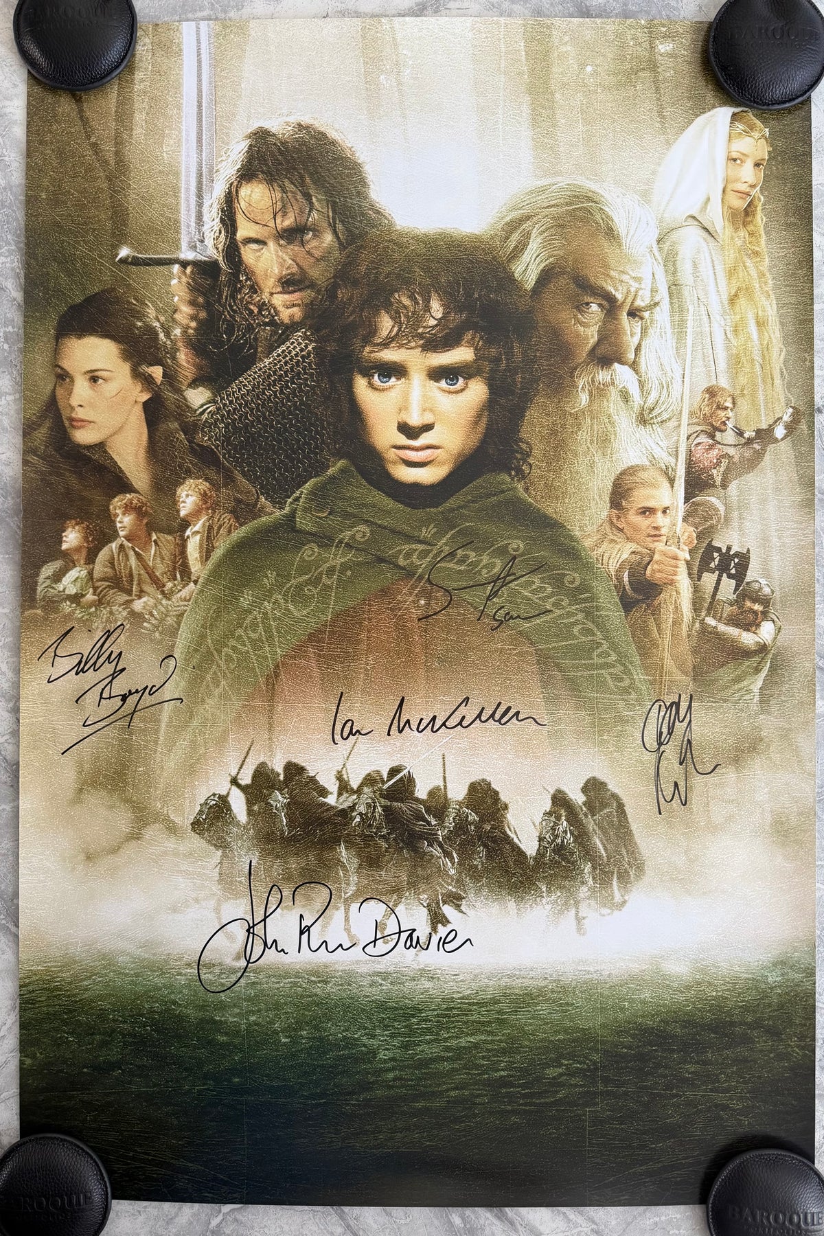 Sir Ian McKellen & Cast Multi Signed The Fellowship Of The Ring 20x30” Poster With Authentication