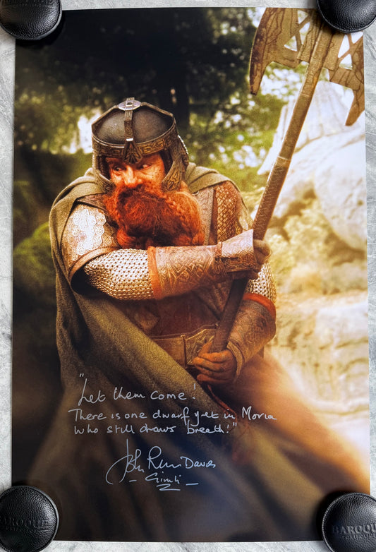 John Rhys-Davies Signed The Lord Of The Rings 20x30” Photo - SWAU Authenticated