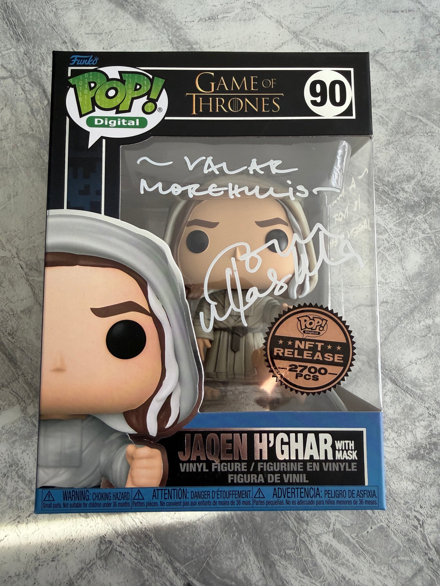 Tom Wlaschiha Signed Game Of Thrones Jaqen Digital NFT Funko Pop With 2 Quotes!