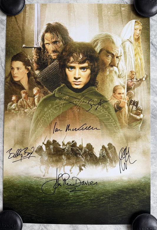 Sir Ian McKellen & Cast Multi Signed The Fellowship Of The Ring 20x30” Poster With Beckett & SWAU Authentication