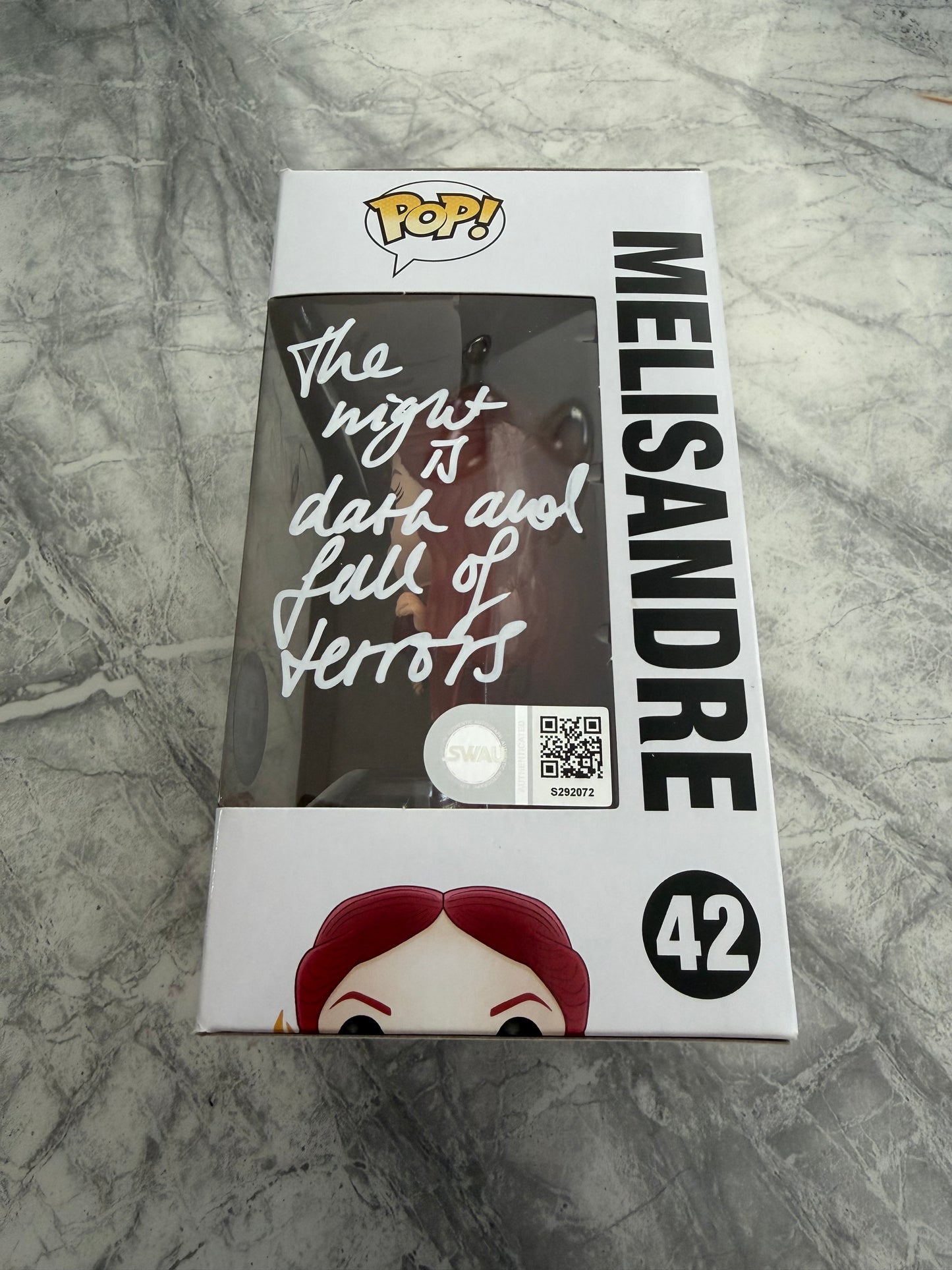 Carice Van Houten Signed Game Of Thrones Melisandre Funko Pop With Quote - SWAU Authenticated