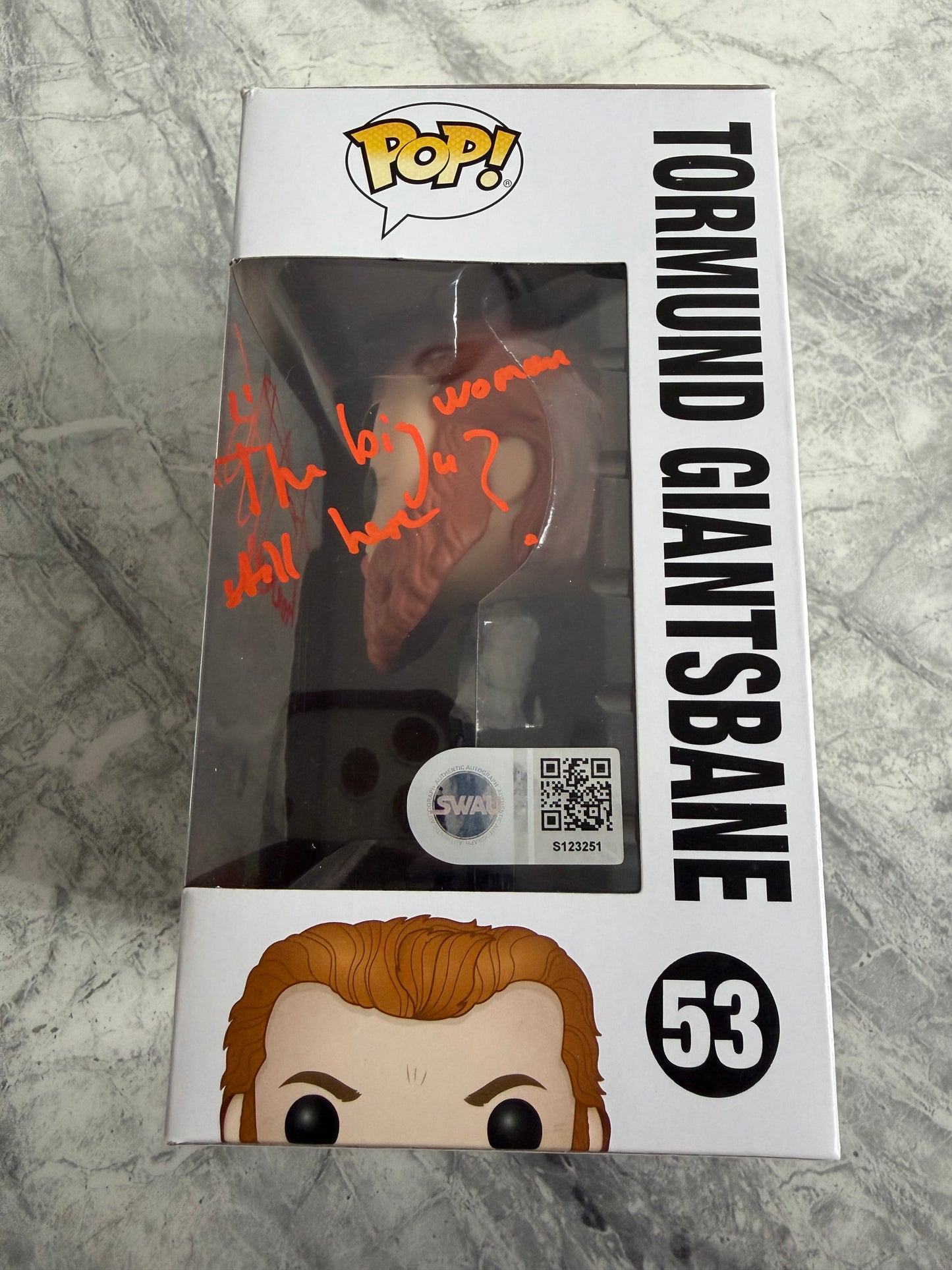 Kristofer Hivju Signed Game Of Thrones Tormund Funko Pop With Quote! - SWAU Authenticated