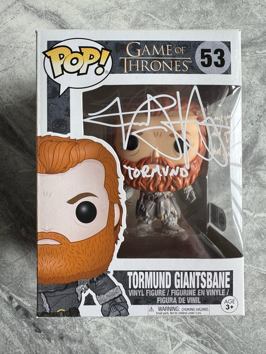 Kristofer Hivju Signed Game Of Thrones Tormund Funko Pop With Quote! - SWAU Authenticated
