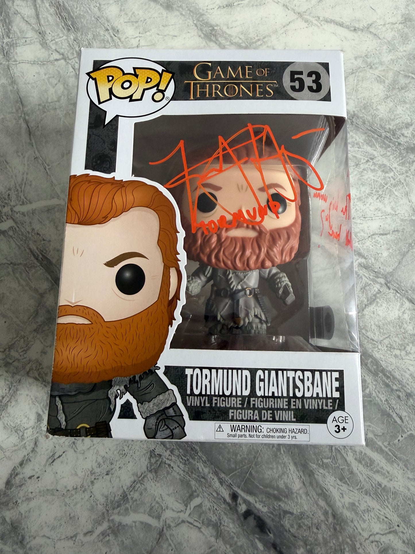 Kristofer Hivju Signed Game Of Thrones Tormund Funko Pop With Quote! - SWAU Authenticated