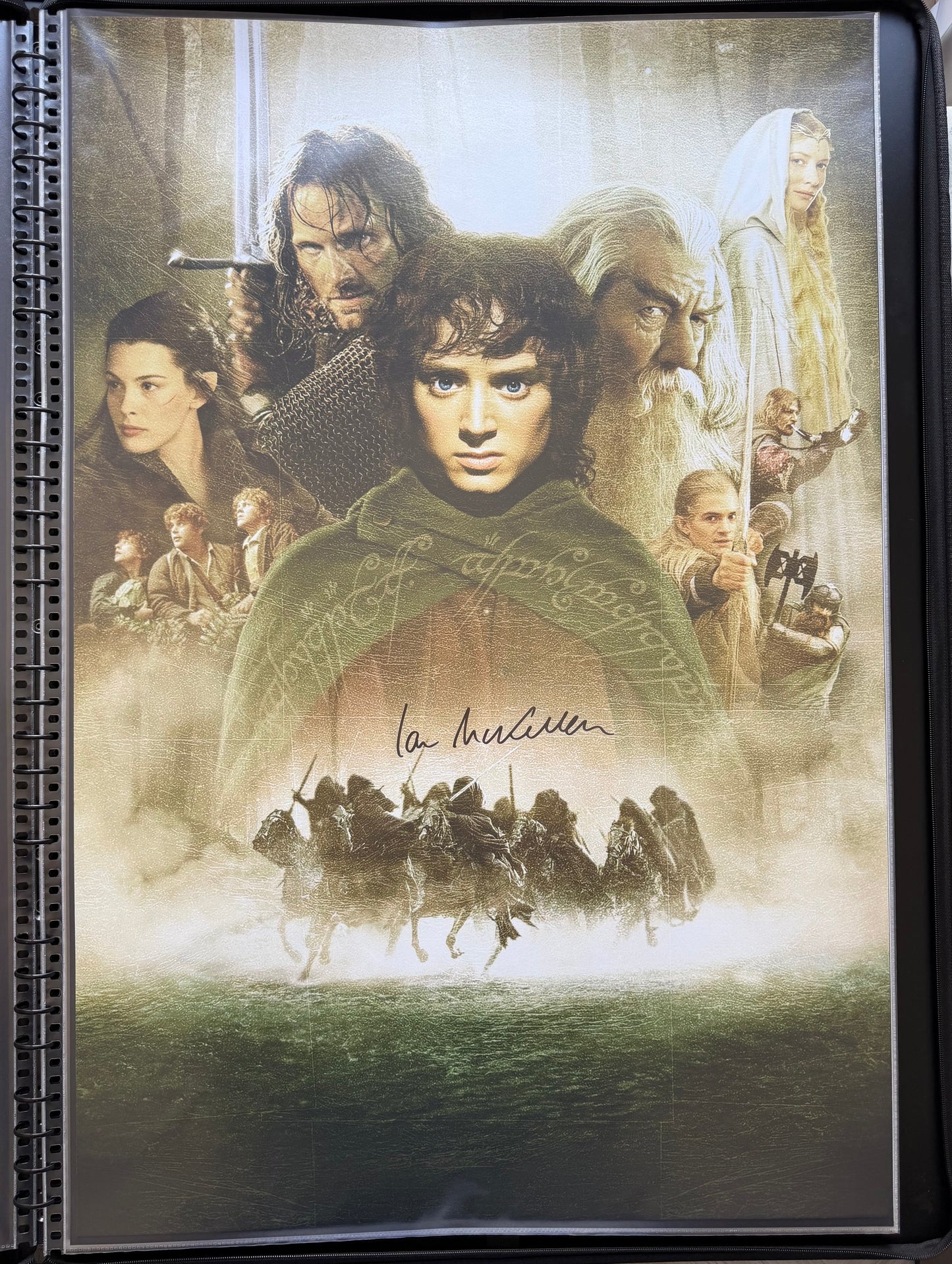 Sir Ian McKellen Signed The Fellowship Of The Ring 24x36” Maxi Poster - Beckett Witnessed Authentication