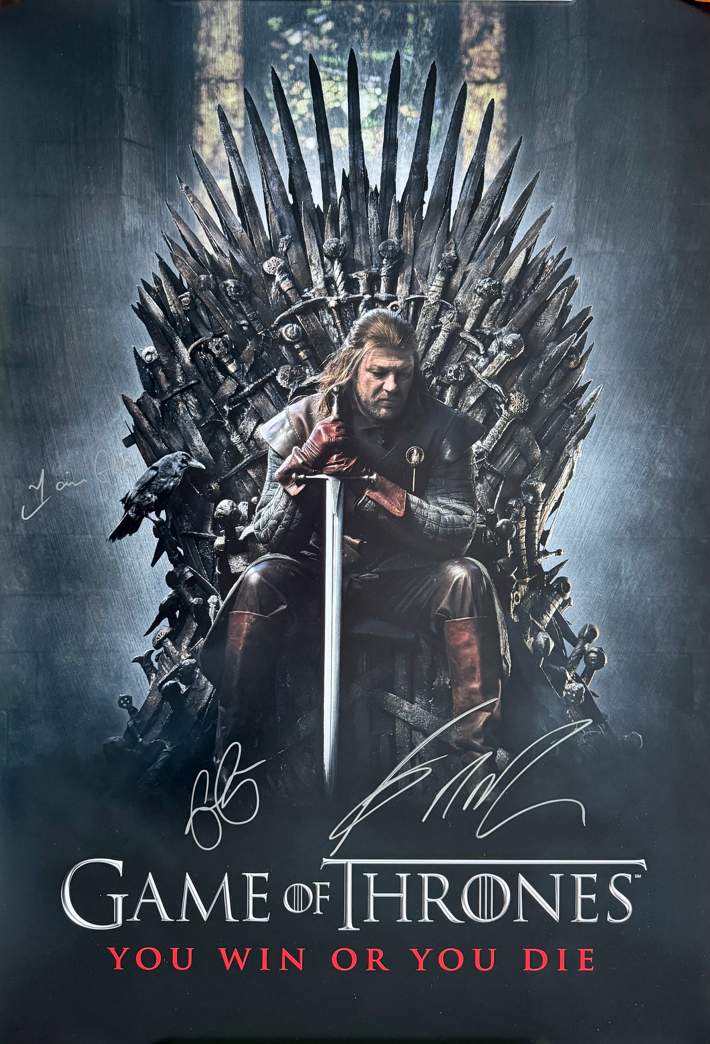 GRRM, Emilia Clarke & Iain Glen Multi Signed Game Of Thrones Maxi Poster
