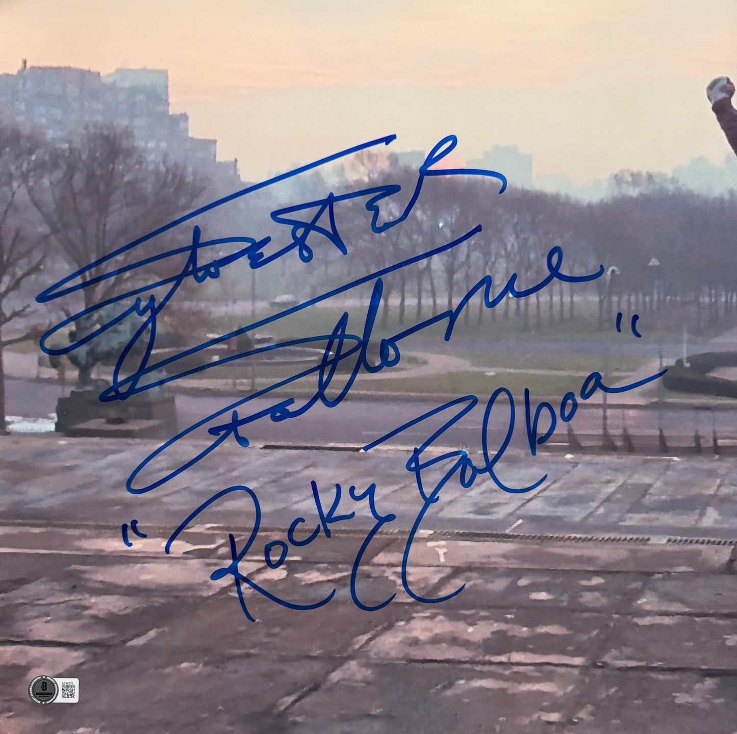 Sylvester Stallone Signed Rocky 16x24” Photo With Rare Rocky Balboa Inscription - Full Beckett Letter Of Authenticity