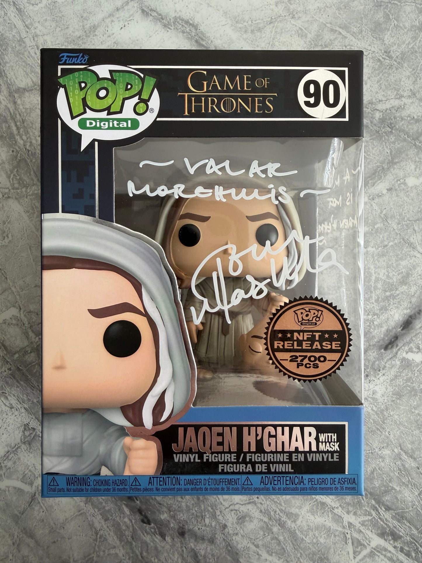Tom Wlaschiha Signed Game Of Thrones Jaqen Digital NFT Funko Pop With 2 Quotes!