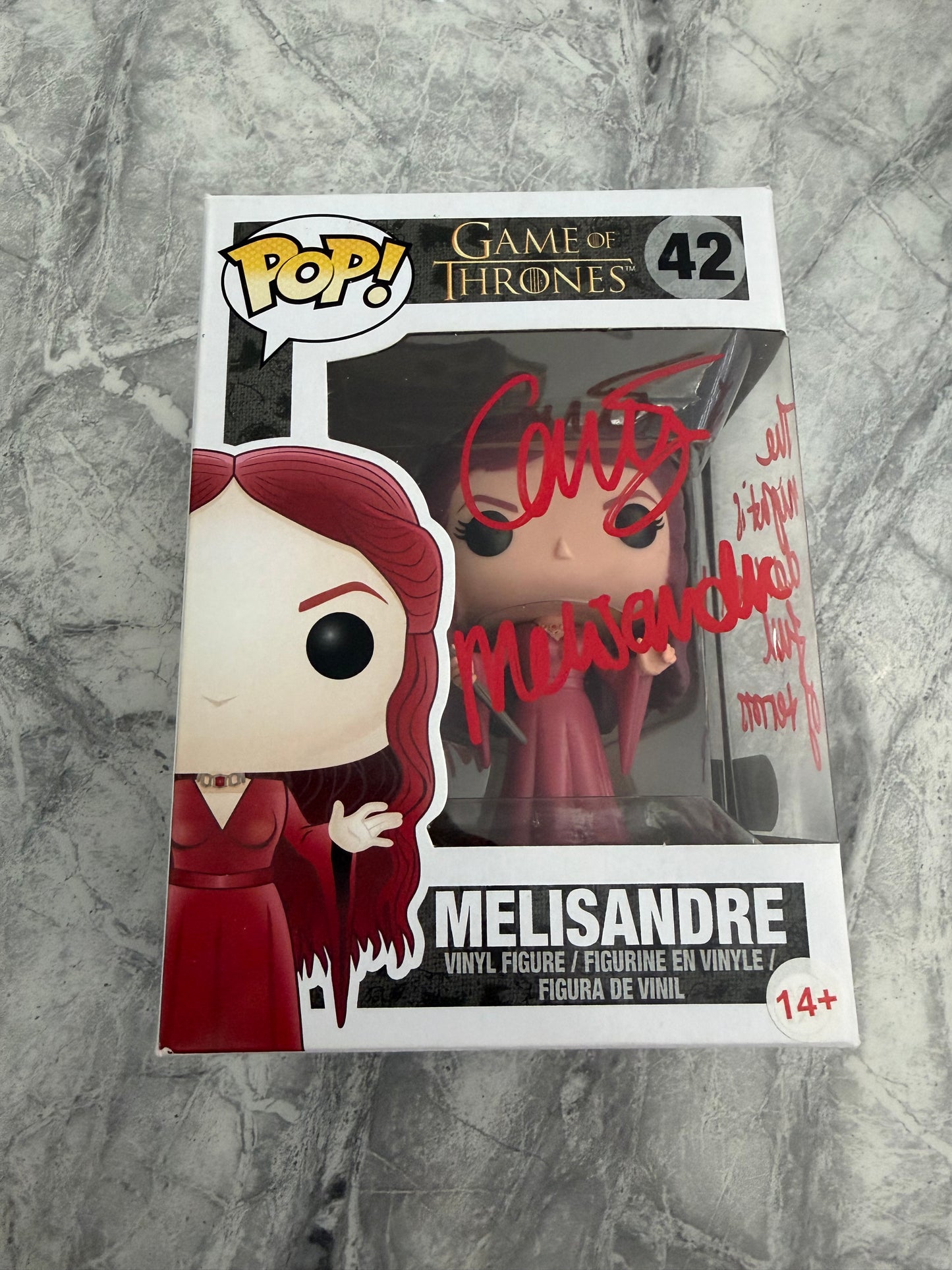 Carice Van Houten Signed Game Of Thrones Melisandre Funko Pop With Quote - SWAU Authenticated