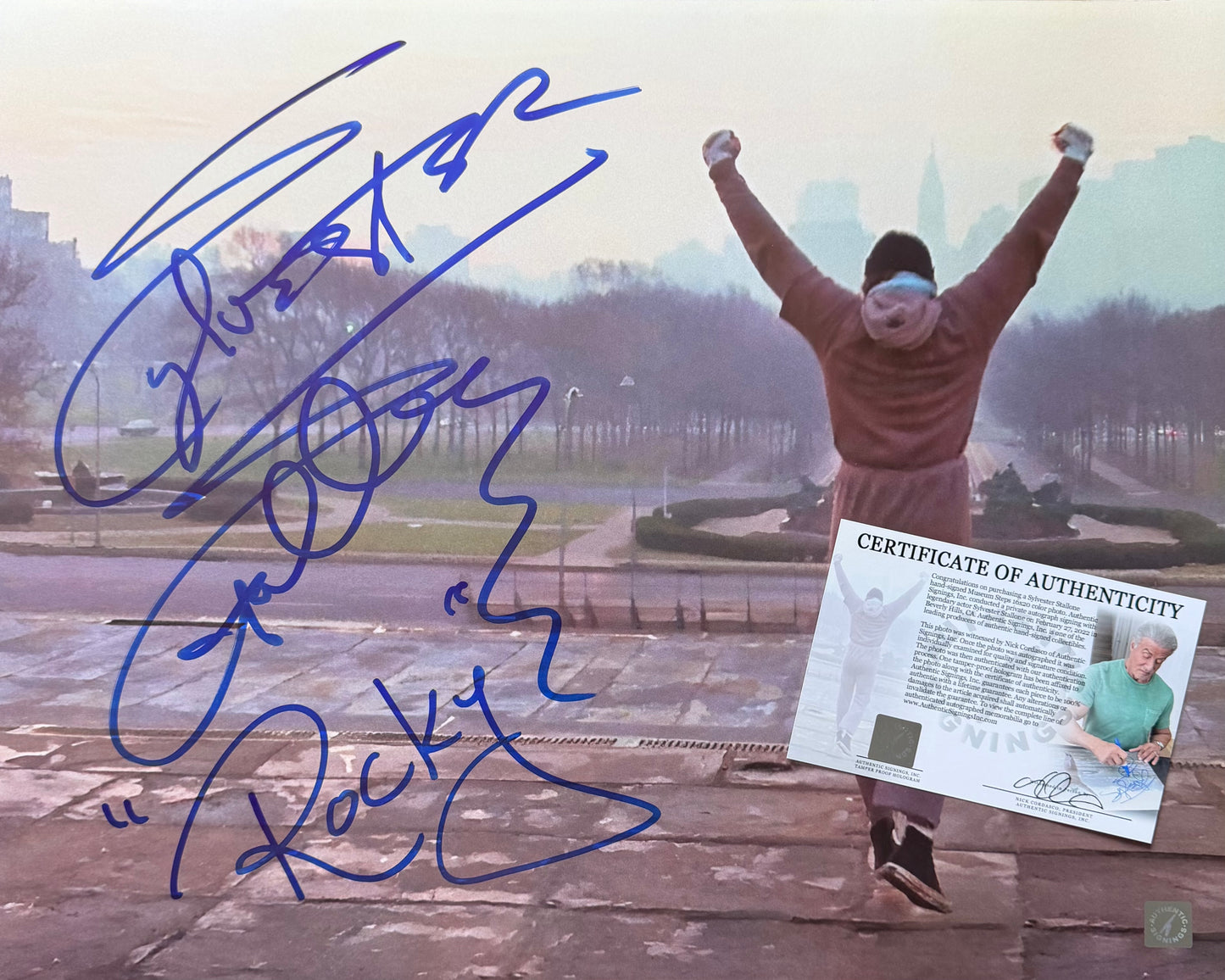 Sylvester Stallone Signed Rocky 16x20” Photo With Rocky Inscription -  Authentic Signings Inc COA