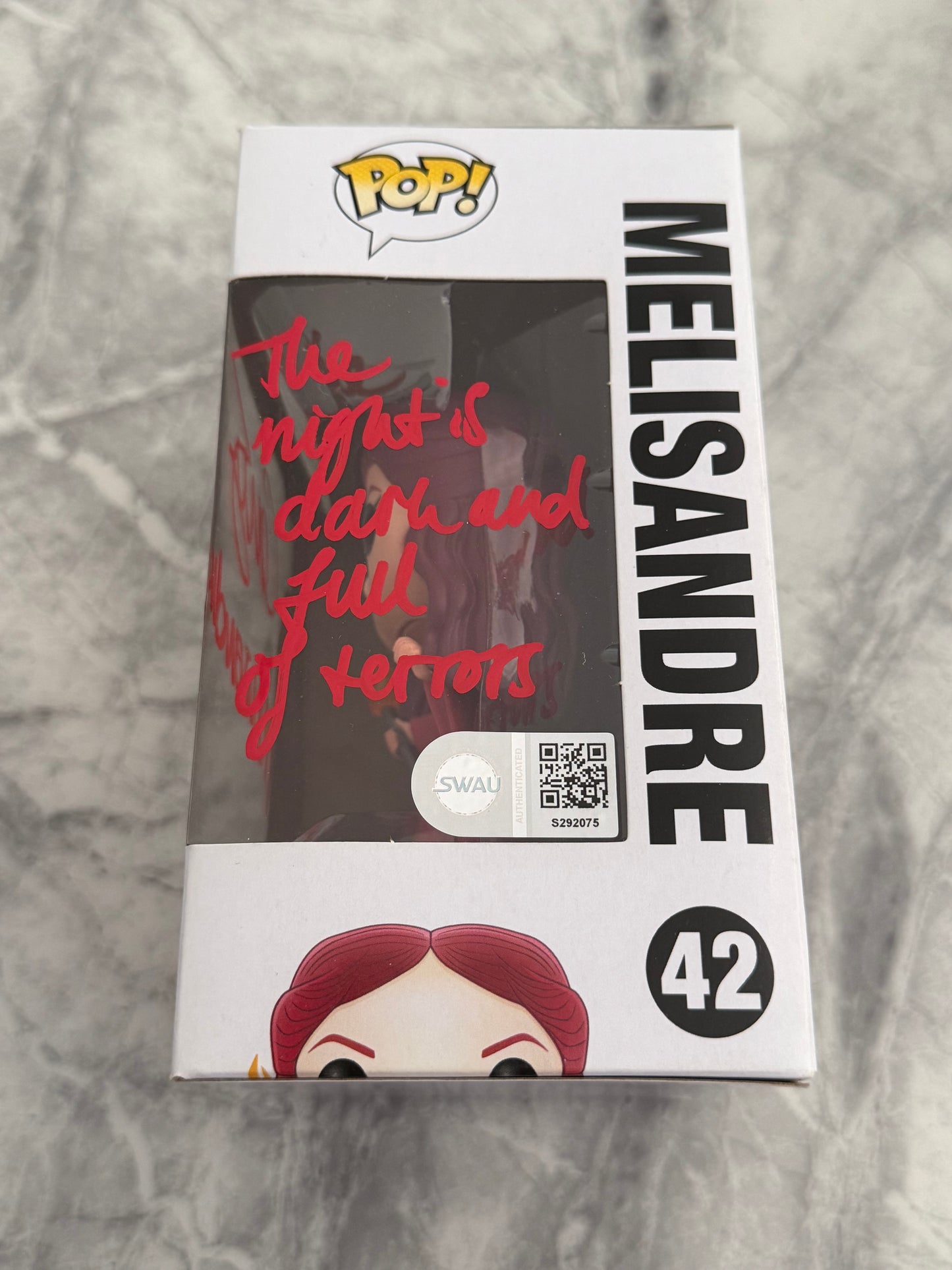 Carice Van Houten Signed Game Of Thrones Melisandre Funko Pop With Quote - SWAU Authenticated