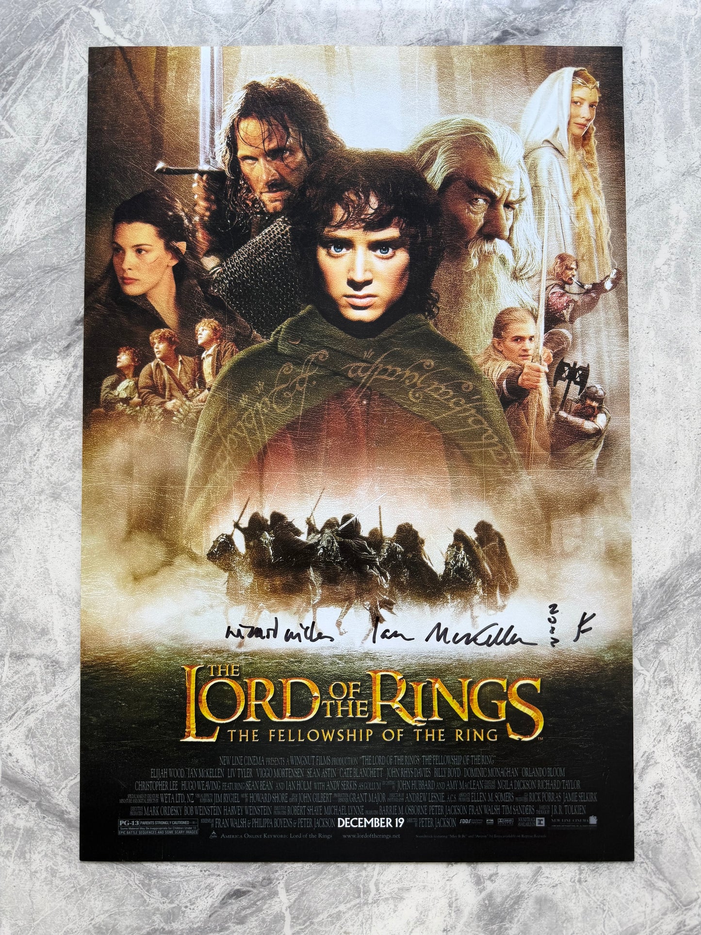 Sir Ian McKellen Signed The Fellowship Of The Ring 12x18” Poster - SWAU Authenticated