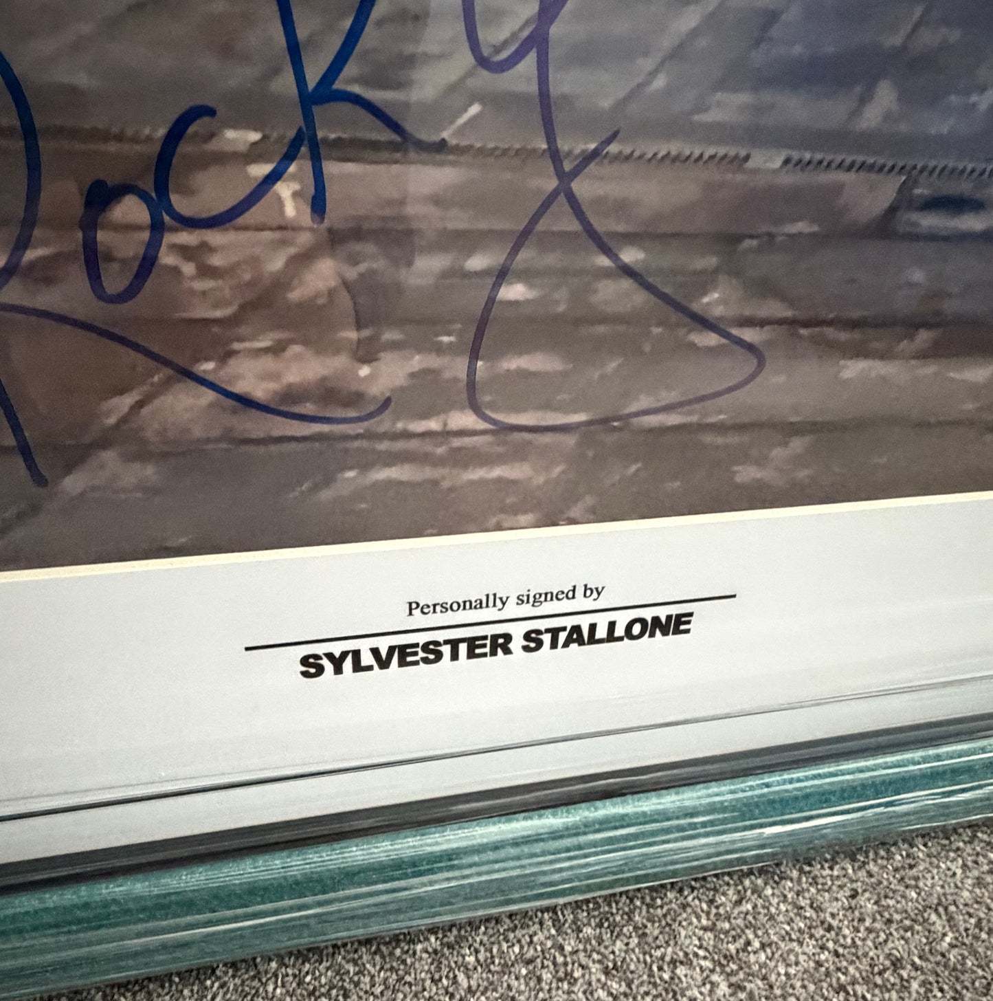 Sylvester Stallone Signed HUGE Rocky Framed Photo With Rare Rocky Inscription!