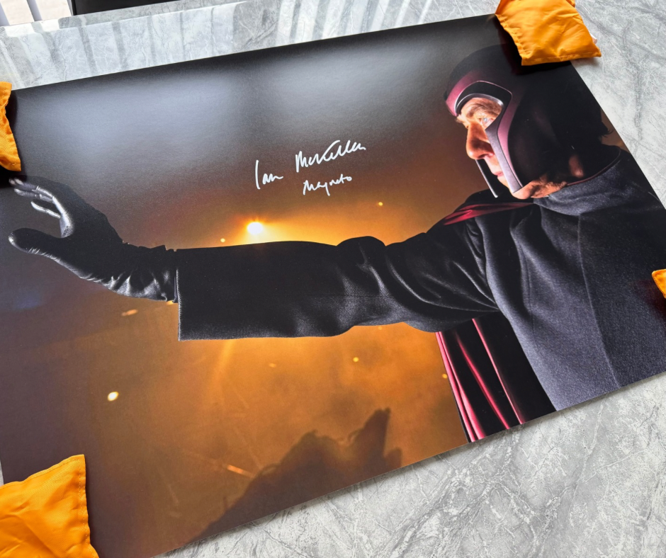 Sir Ian McKellen Signed X-Men 20x30” Photo With “Magneto” Charcater Name - Beckett Letter Of Authenticity