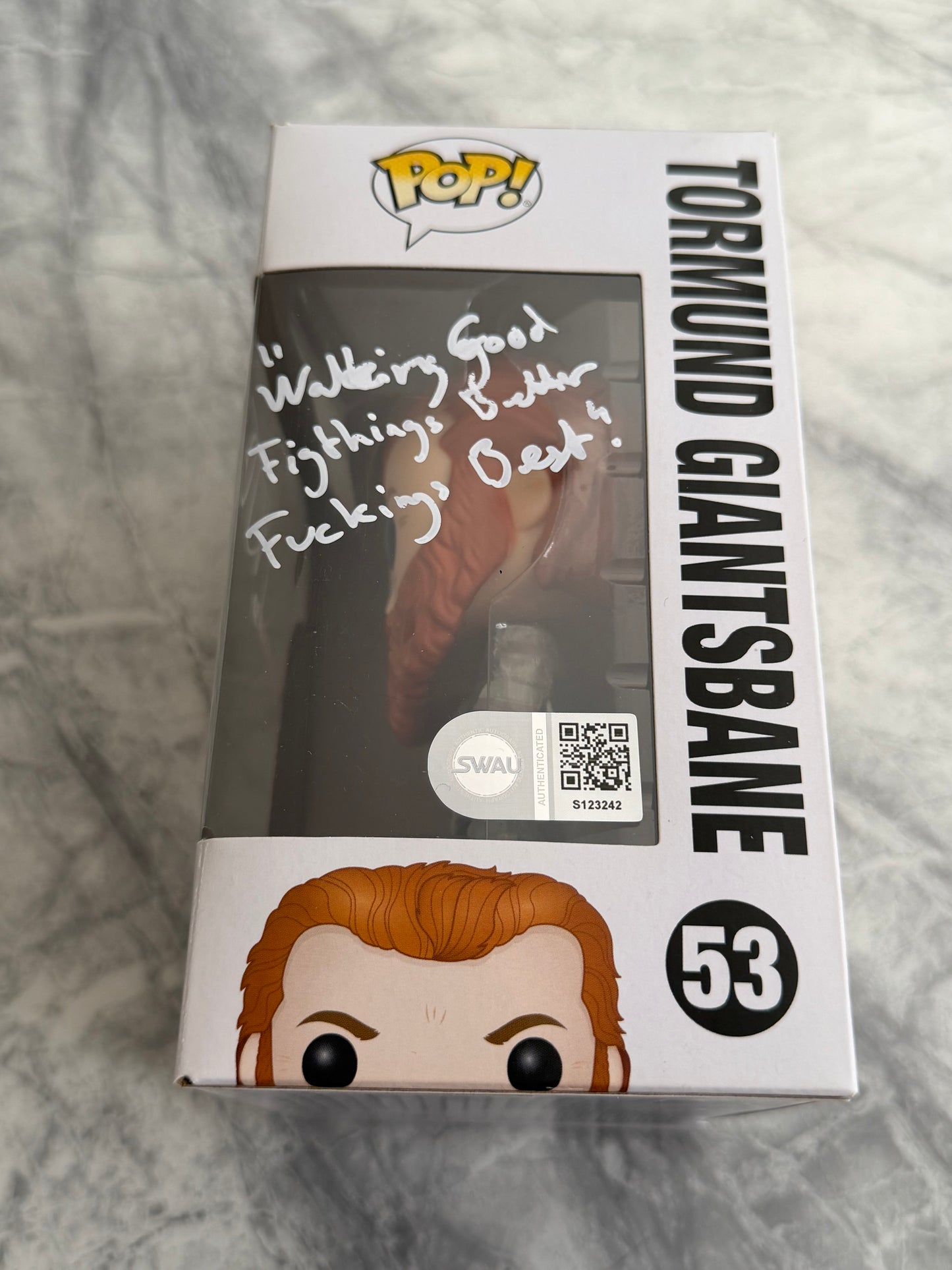 Kristofer Hivju Signed Game Of Thrones Tormund Funko Pop With Quote! - SWAU Authenticated