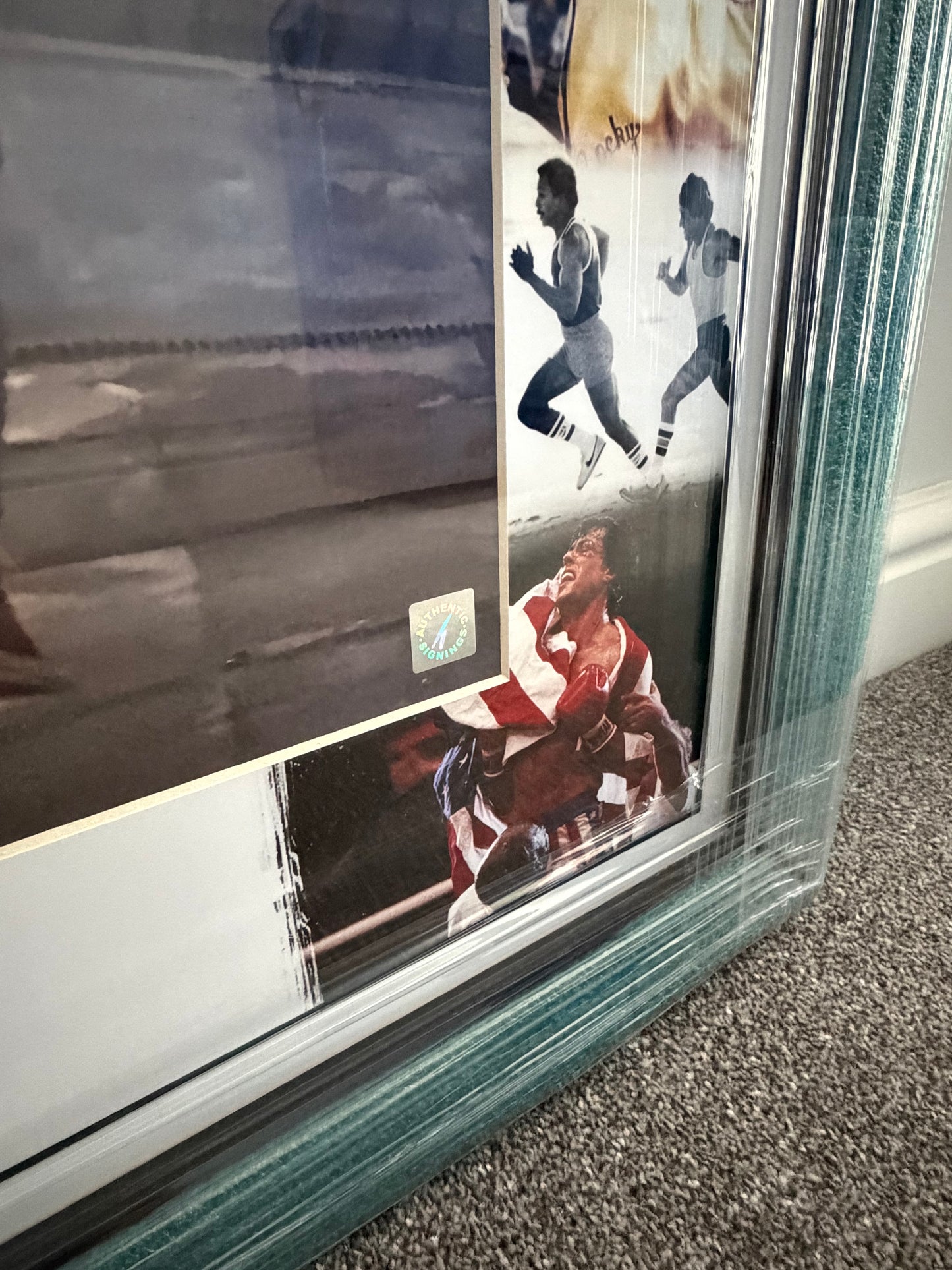 Sylvester Stallone Signed HUGE Rocky Framed Photo With Rare Rocky Inscription!