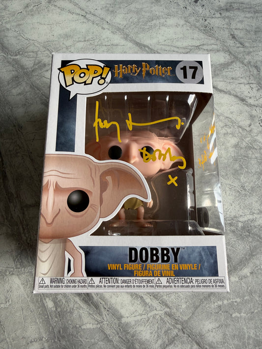 Toby Jones Signed Harry Potter Dobby Funko Pop With Rare Quote - SWAU Authenticated