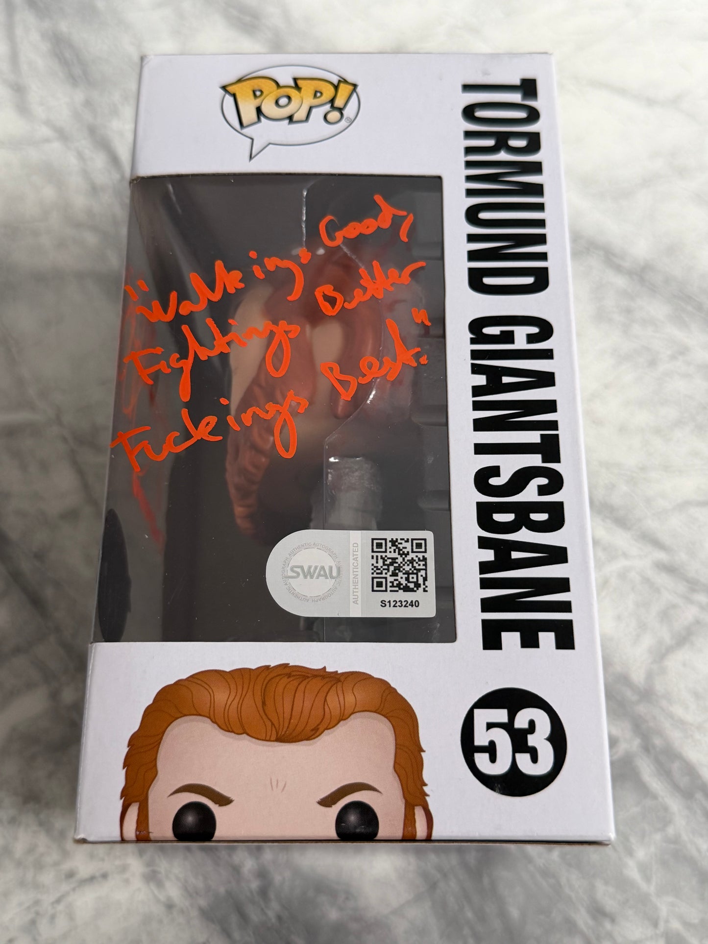 Kristofer Hivju Signed Game Of Thrones Tormund Funko Pop With Quote! - SWAU Authenticated