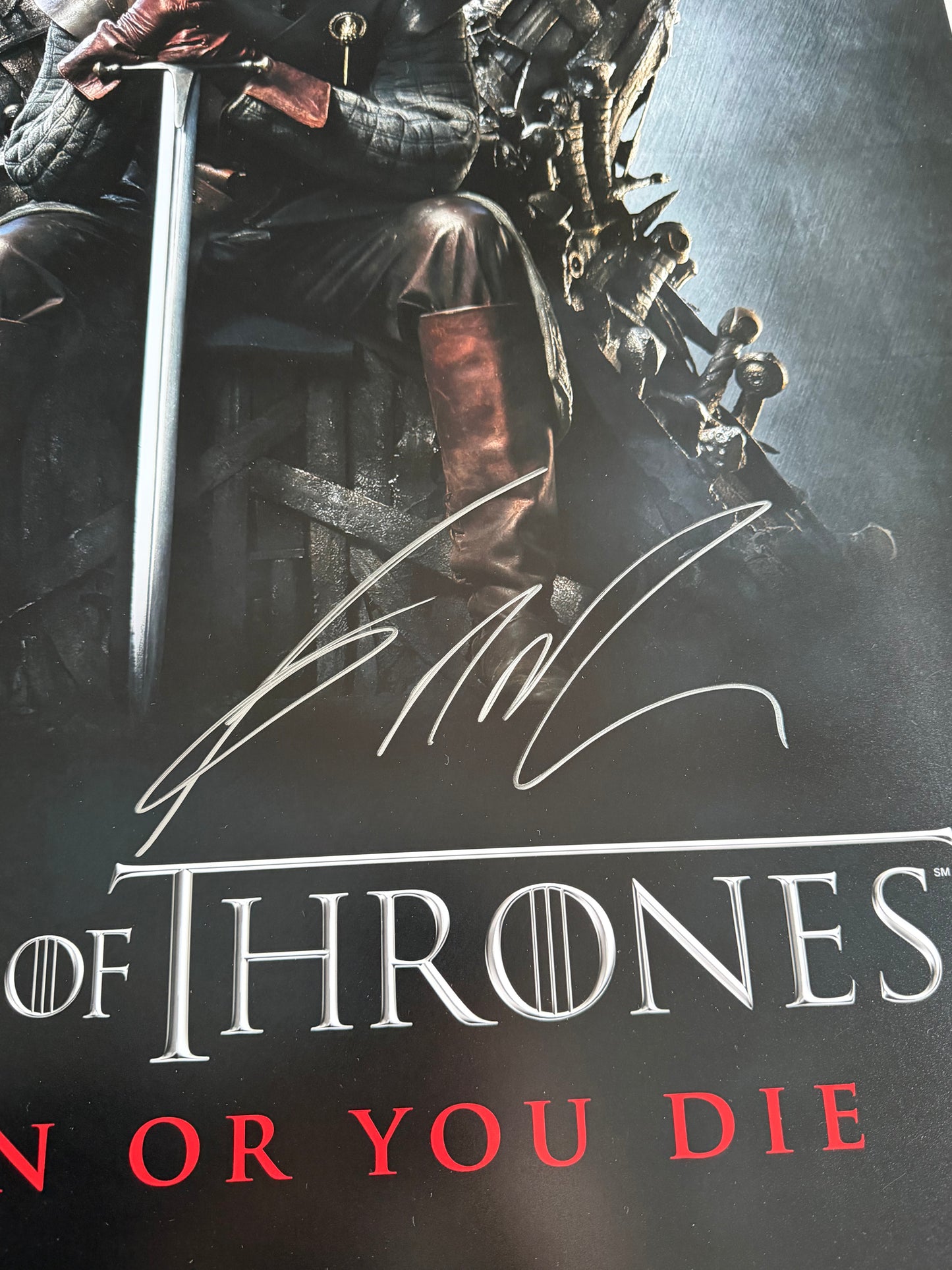 GRRM, Emilia Clarke & Iain Glen Multi Signed Game Of Thrones Maxi Poster