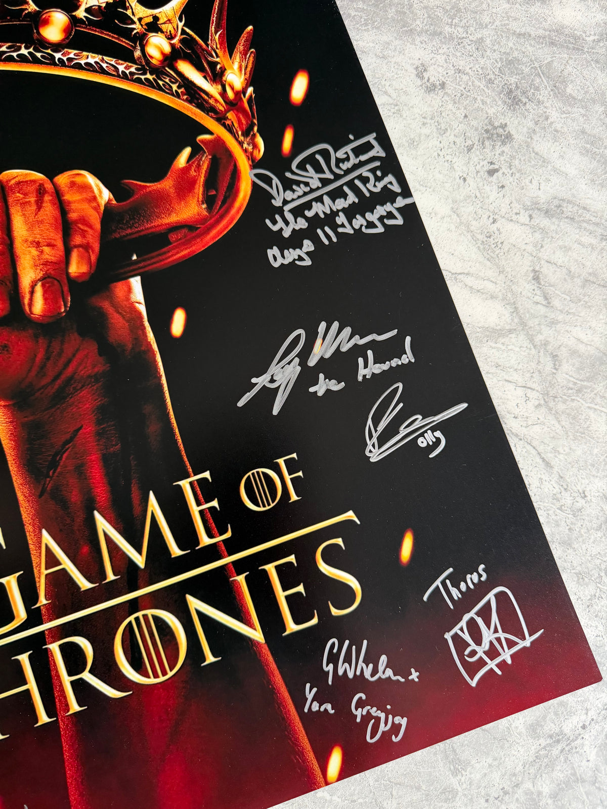 12 Cast Signed Game Of Thrones A2 Poster Project Starter Piece