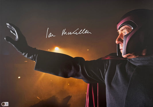 Sir Ian McKellen Signed X-Men: Magneto A2 Photo - Beckett Witnessed Authentication