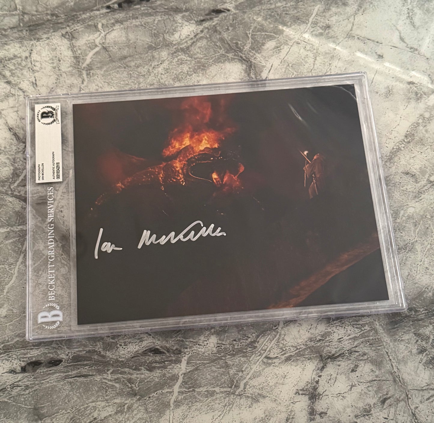 Sir Ian Mckellen Signed LOTR 8x10” Photo - Beckett Authenticated & Encapsulated